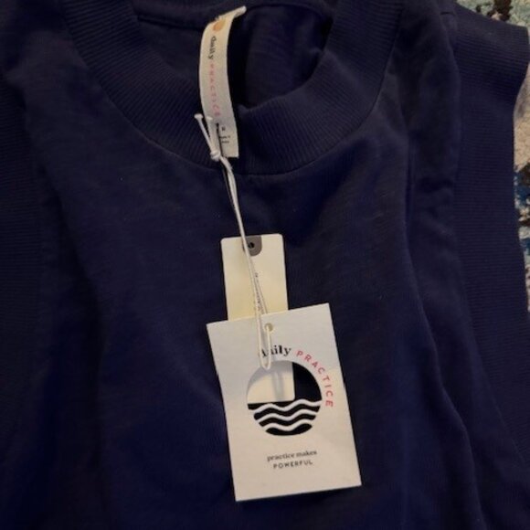 NEW NWT ANTHROPOLOGIE DAILY PRACTICE NAVY BLUE LAYER UP MINI DRESS MEDIUM $98 - Picture 4 of 5